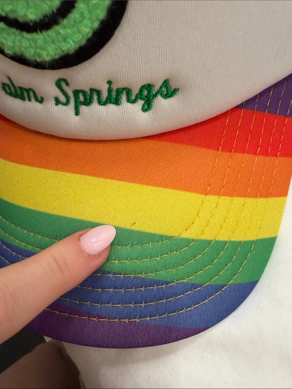 Palm Springs Rainbow Happy Face Hat